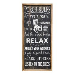 Porch Rules Framed Sign – 31" Tall