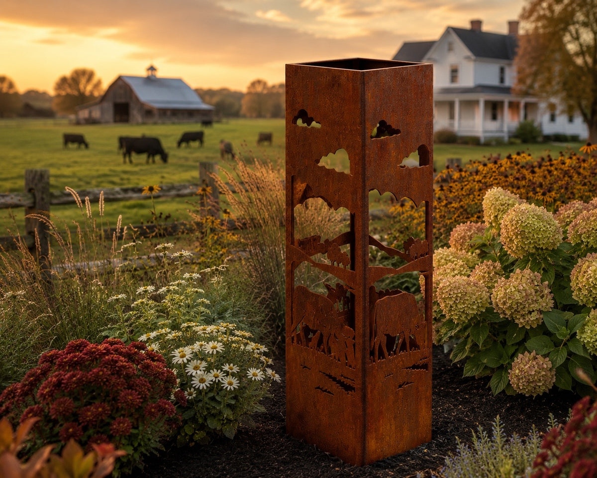 32 Inch Cattle Pasture steel garden column