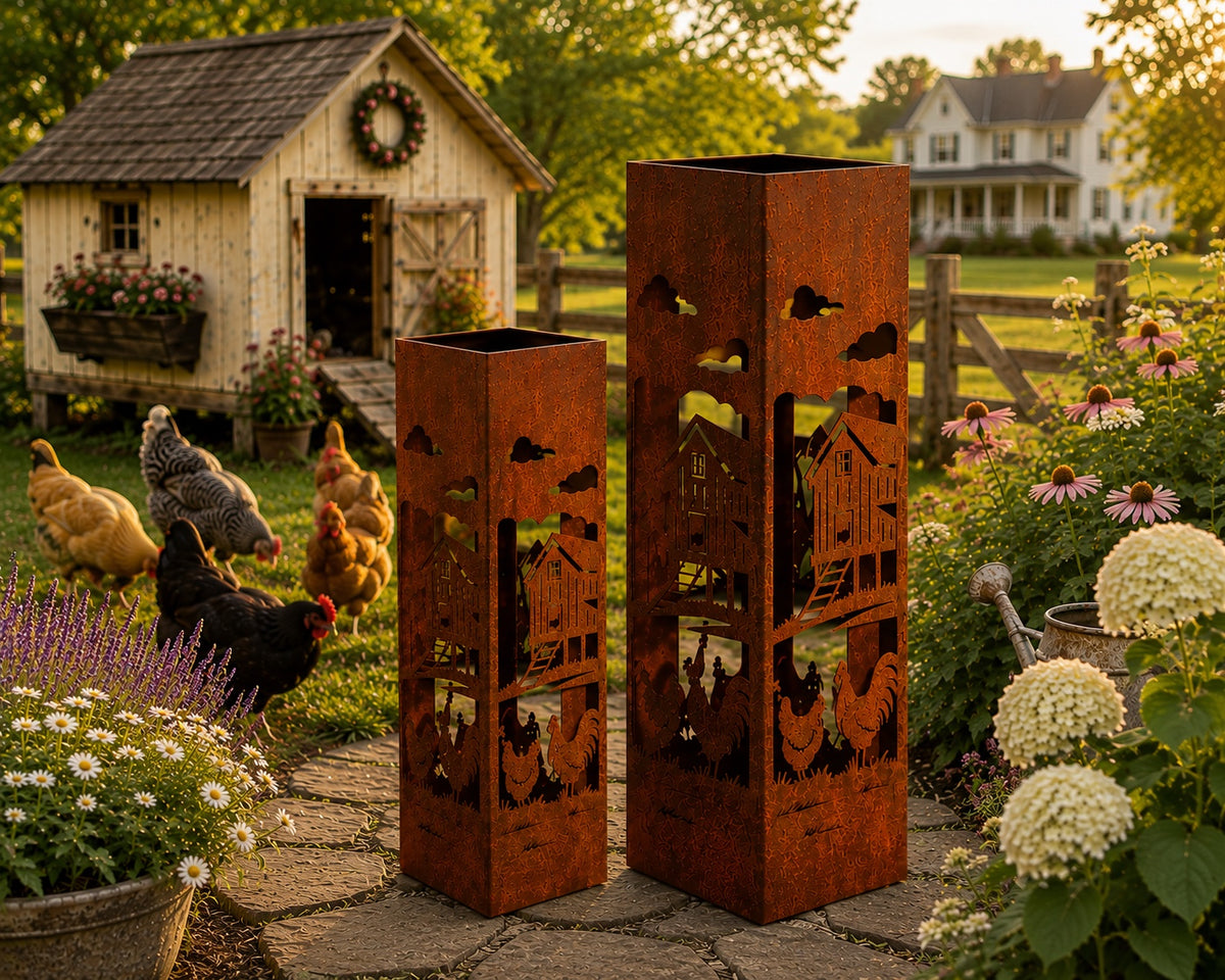 24 + 32 Inch Set Homestead Chicken Coop steel garden column