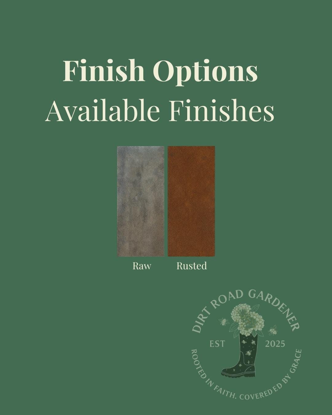 Rustic Steel Garden Column – Pine Branch Design | 18" Outdoor Metal Column