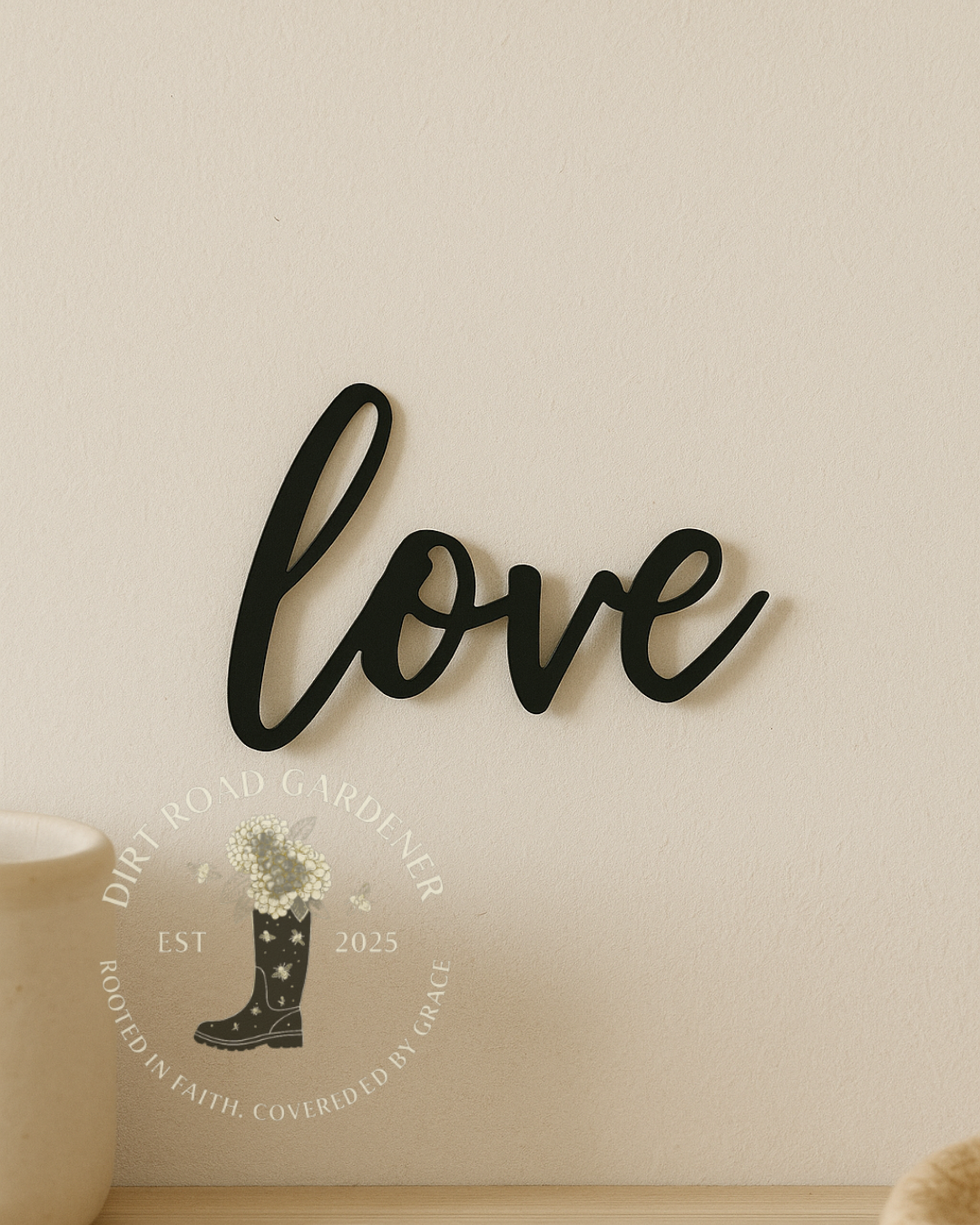 Love Metal Word Sign | Farmhouse Cottage Decor