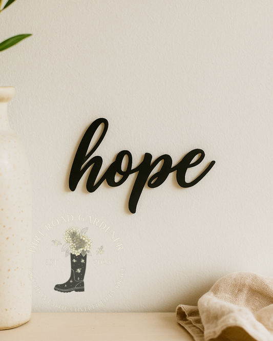 Hope Metal Word Sign | Farmhouse Cottage Decor