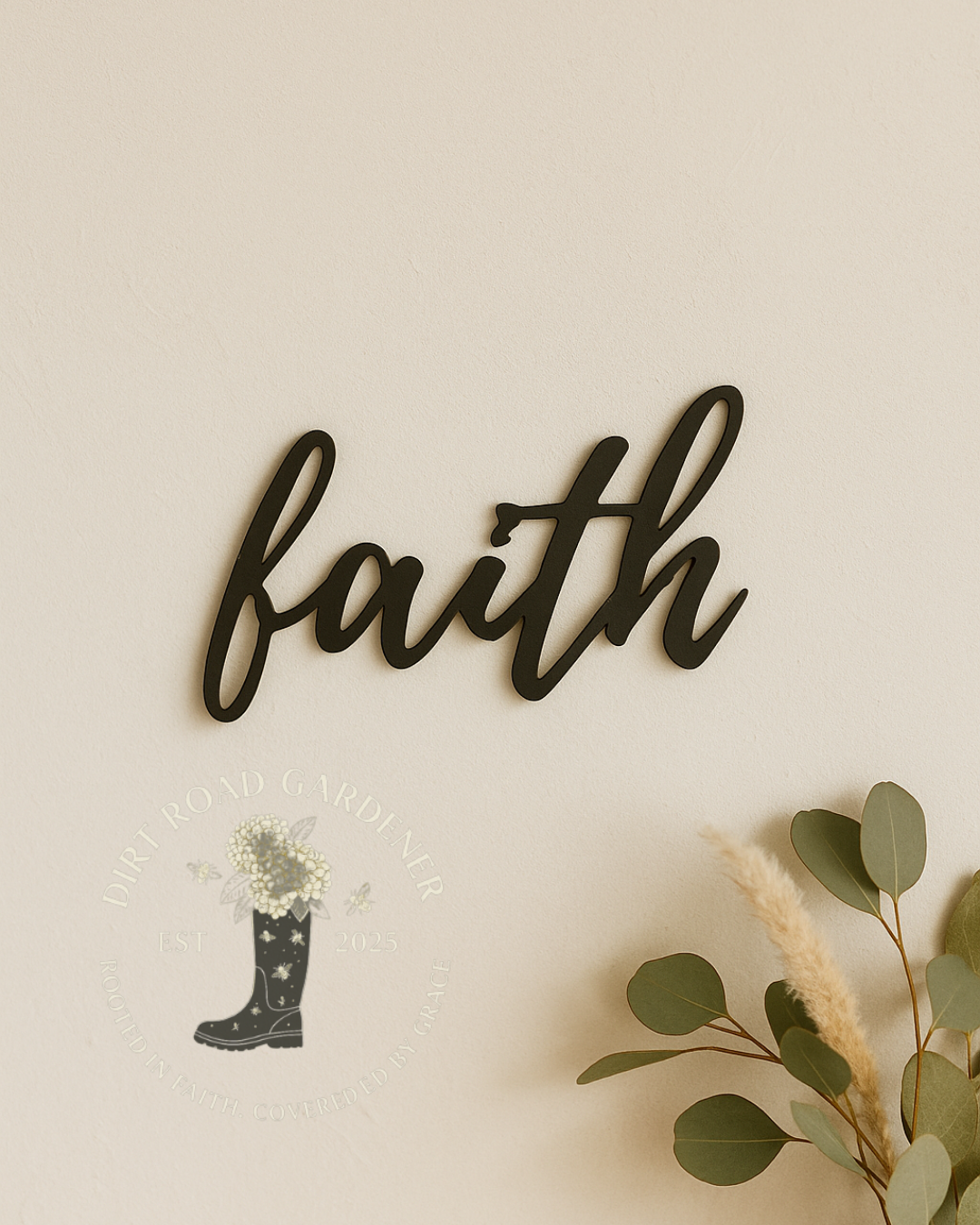 Faith Metal Word Sign | Farmhouse Wall Decor