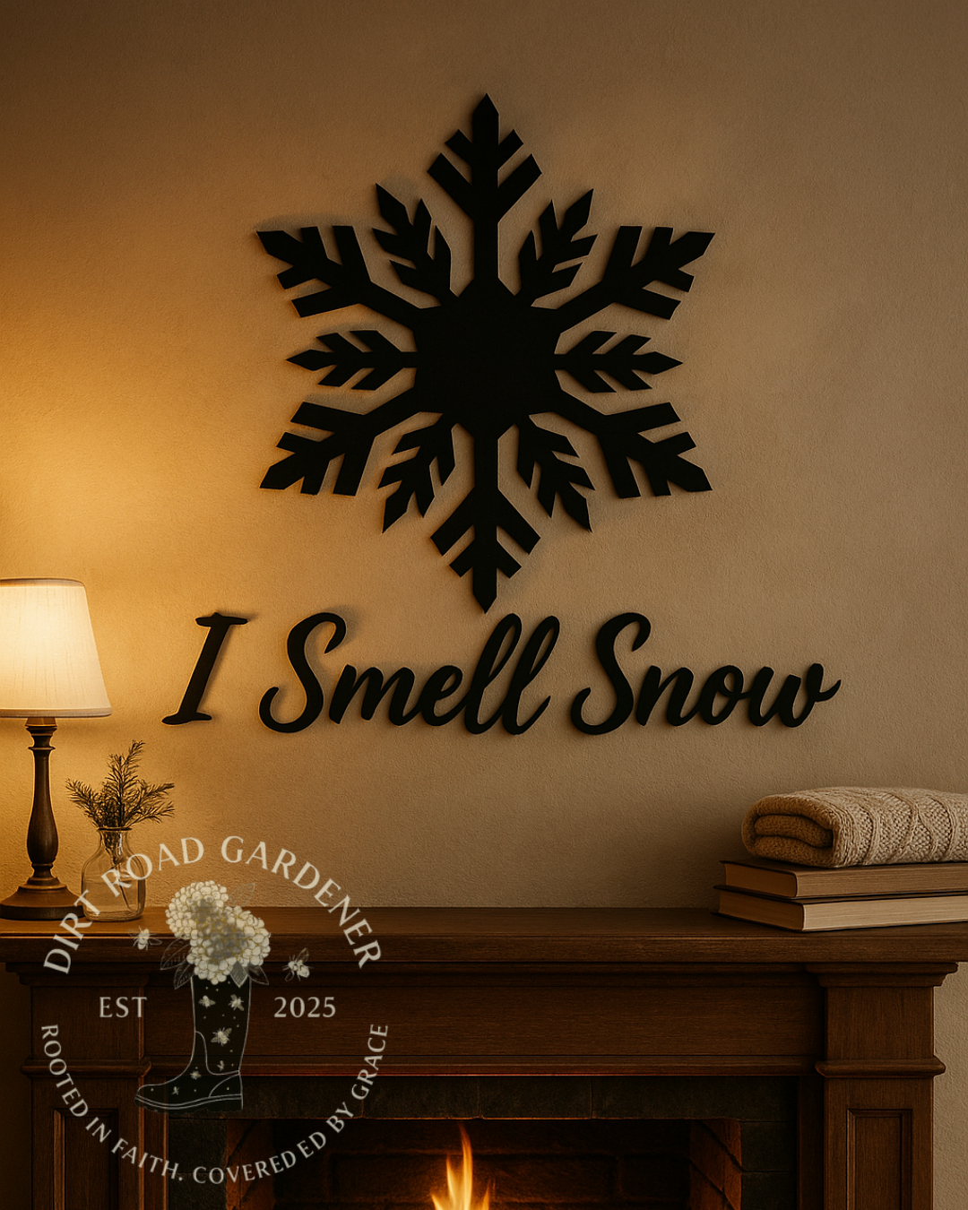 I Smell Snow Metal Wall Art | Farmhouse Christmas Steel Decor | Stars Hollow Inspired