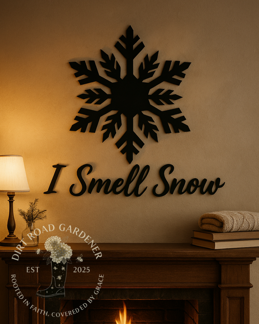 I Smell Snow Metal Wall Art | Farmhouse Christmas Steel Decor | Stars Hollow Inspired