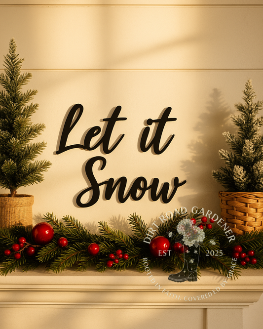 Let It Snow Metal Word Sign | Handmade Christmas Decor | Holiday Decorations