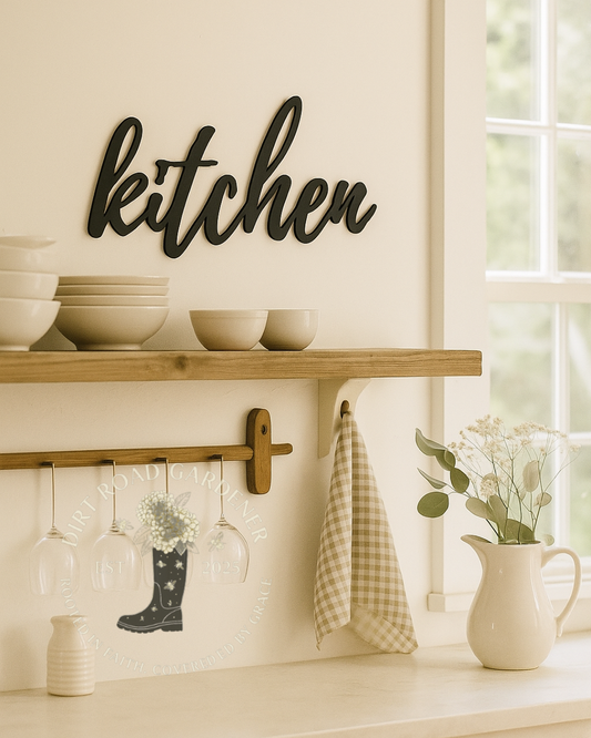 Kitchen Metal Word Sign |Farmhouse Kitchen Wall Decor