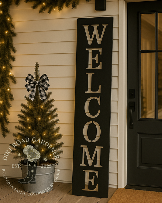 WELCOME Metal Porch Sign | Farmhouse Porch Leaner