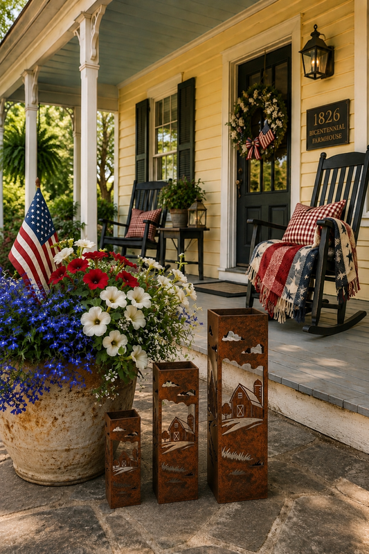 Barn Garden Columns – Layered Metal Column Set (12” + 18” + 24”)