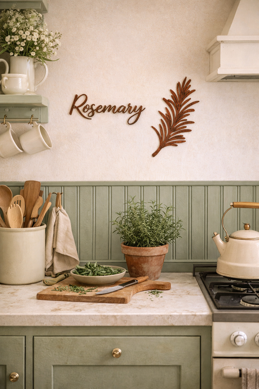 Rosemary Herb Mini Metal Sign Bundle | Farmhouse Kitchen Wall Decor | Rustic Herb Garden Art | Cottage Greenhouse Accent