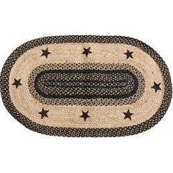 Braided Black Star Jute Rug – 27"x48"