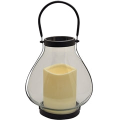 Schoolhouse Timer Lantern – Black Metal + LED Candle