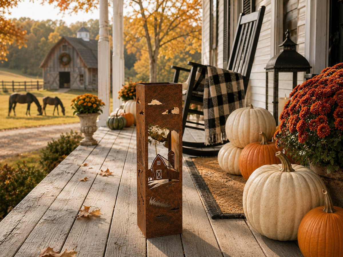 24 Inch Rustic Barn steel garden column