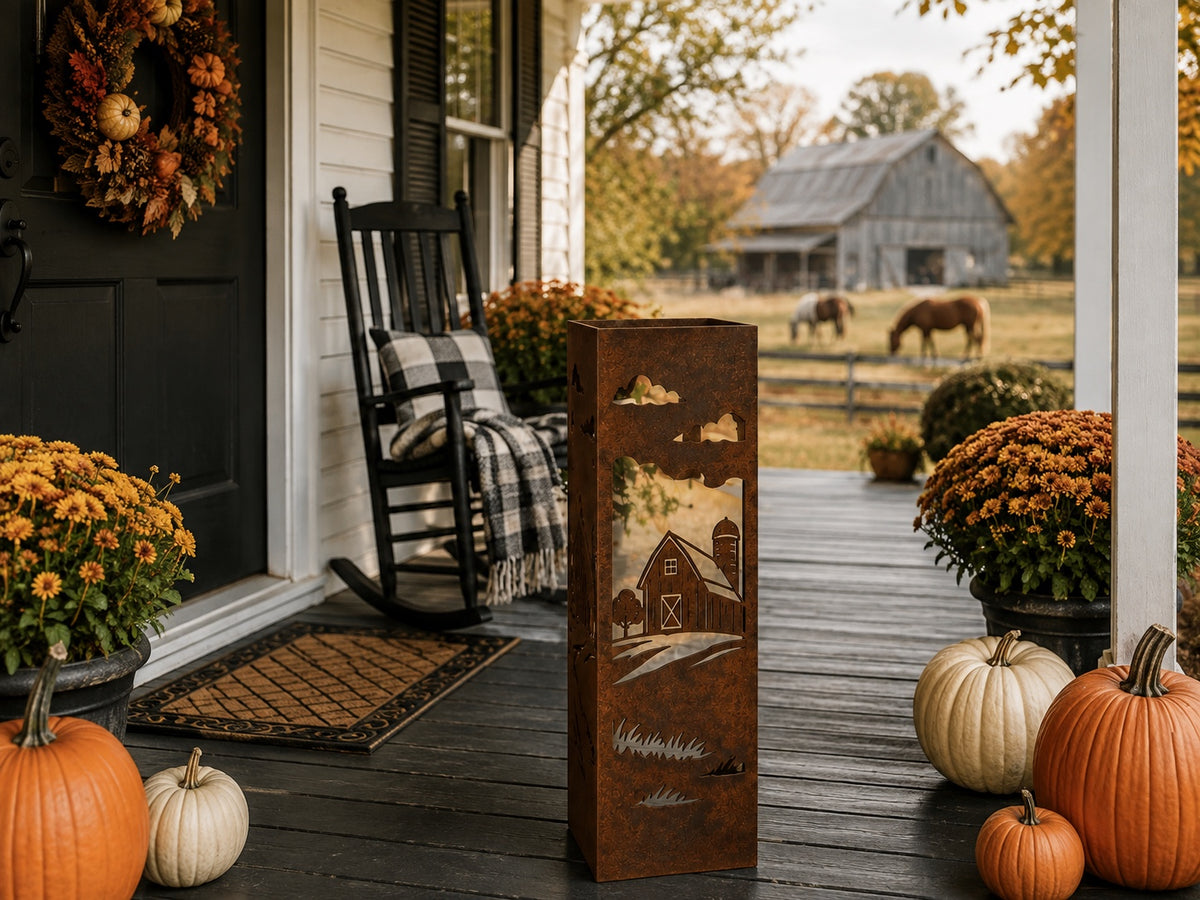 32 Inch Rustic Barn steel garden column
