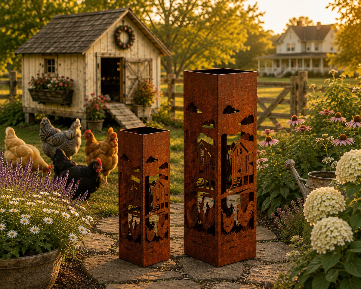 18 + 24 Inch Set Homestead Chicken Coop steel garden column