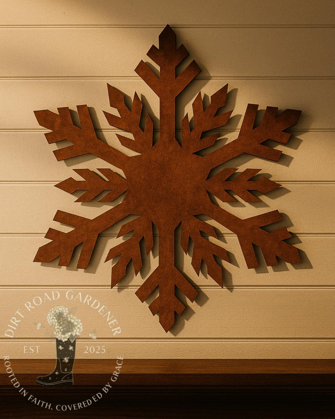 Snowflake Metal Silhouette | Rustic Winter Wall Art | Farmhouse Christmas Sign | Holiday Decor