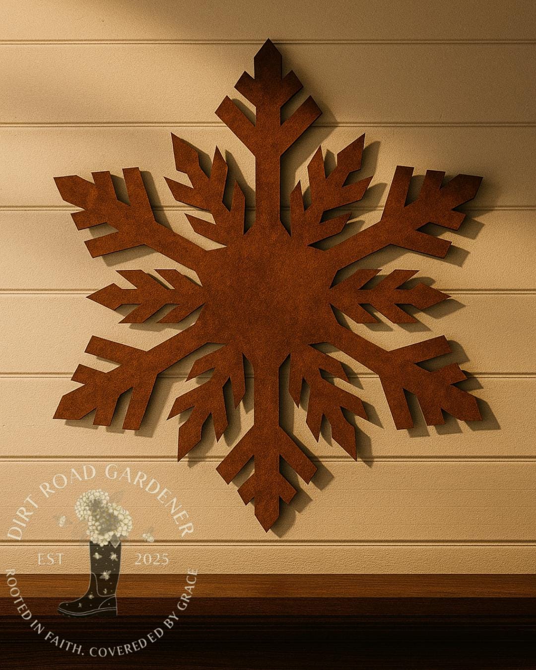 Snowflake Metal Silhouette | Rustic Winter Wall Art | Farmhouse Christmas Sign | Holiday Decor