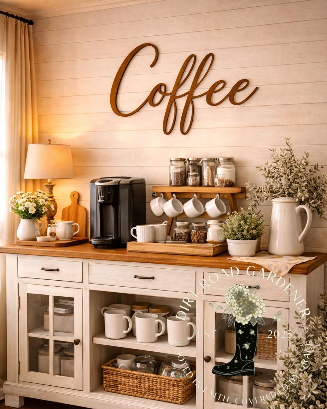 Coffee Metal Word Sign | Coffee Bar Decorations | Farmhouse Kitchen Wall Decor