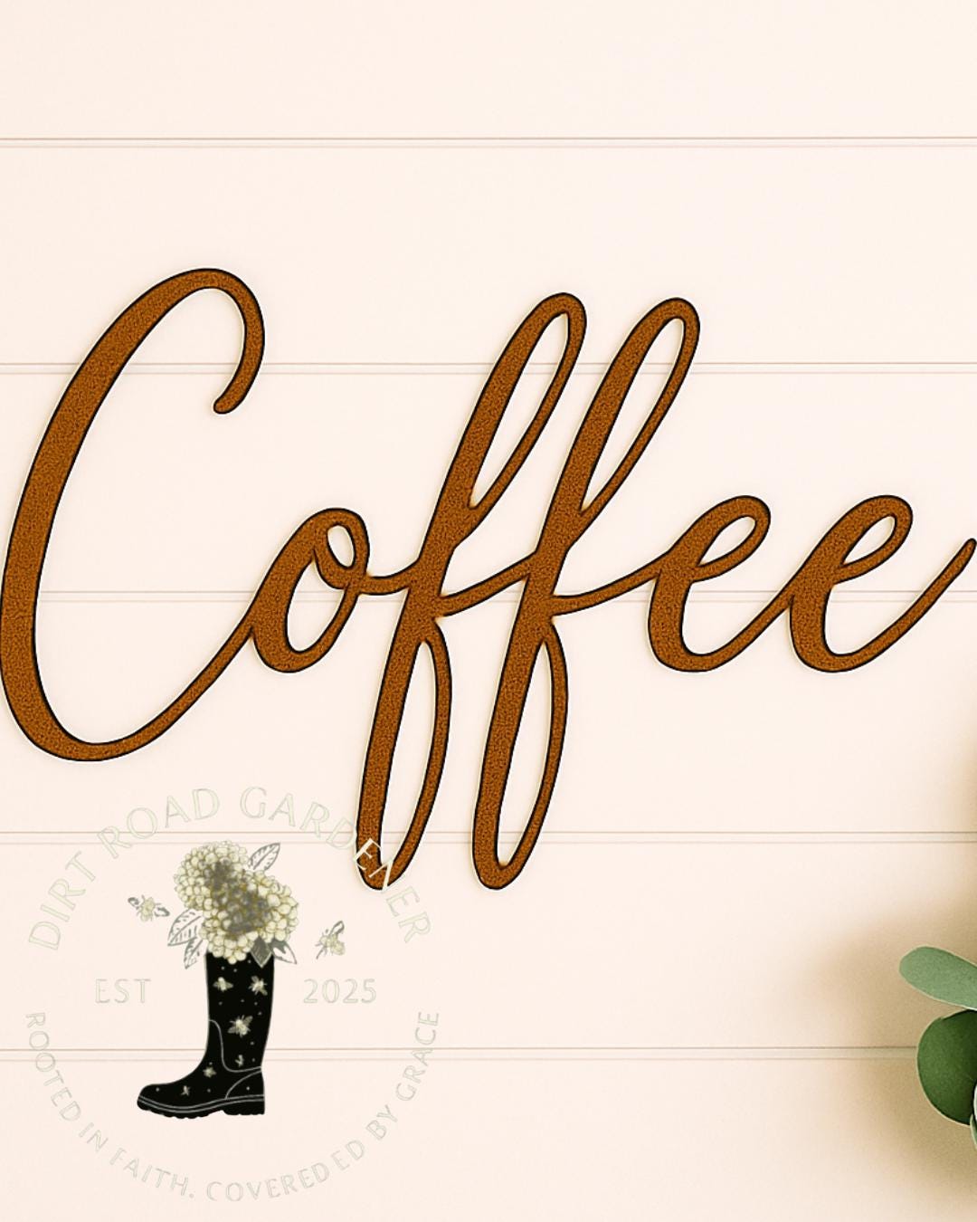 Coffee Metal Word Sign | Coffee Bar Decorations | Farmhouse Kitchen Wall Decor