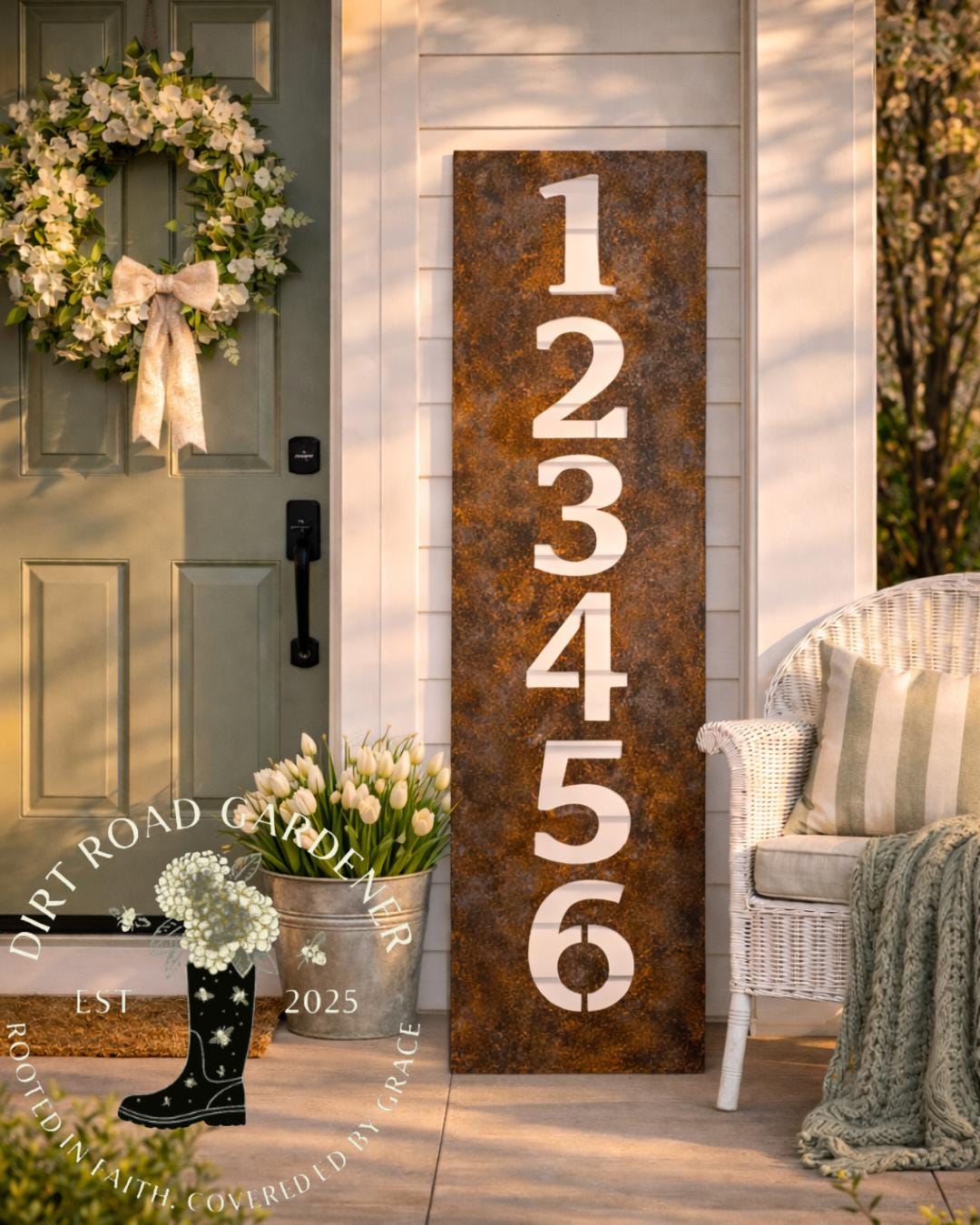 Customizable Address Cottage Farmhouse Porch Leaner Sign