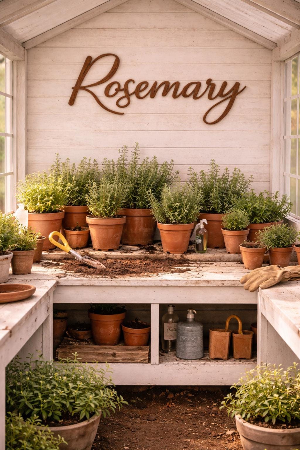 Handmade Rosemary Metal Word Sign | Rustic Herb Garden Decor