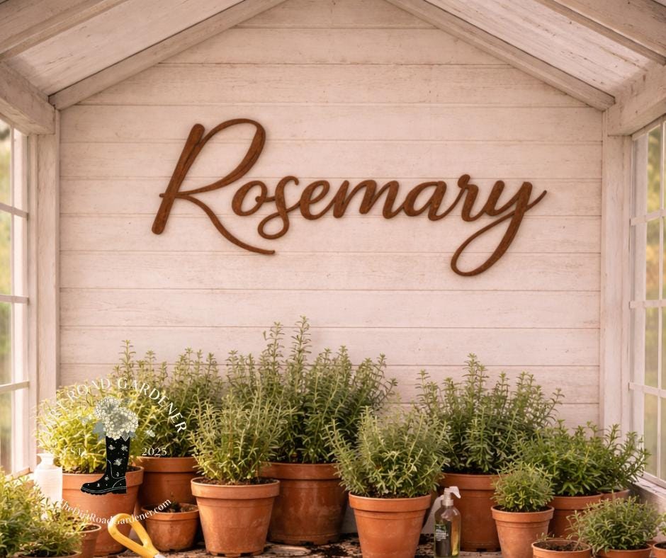 Handmade Rosemary Metal Word Sign | Rustic Herb Garden Decor
