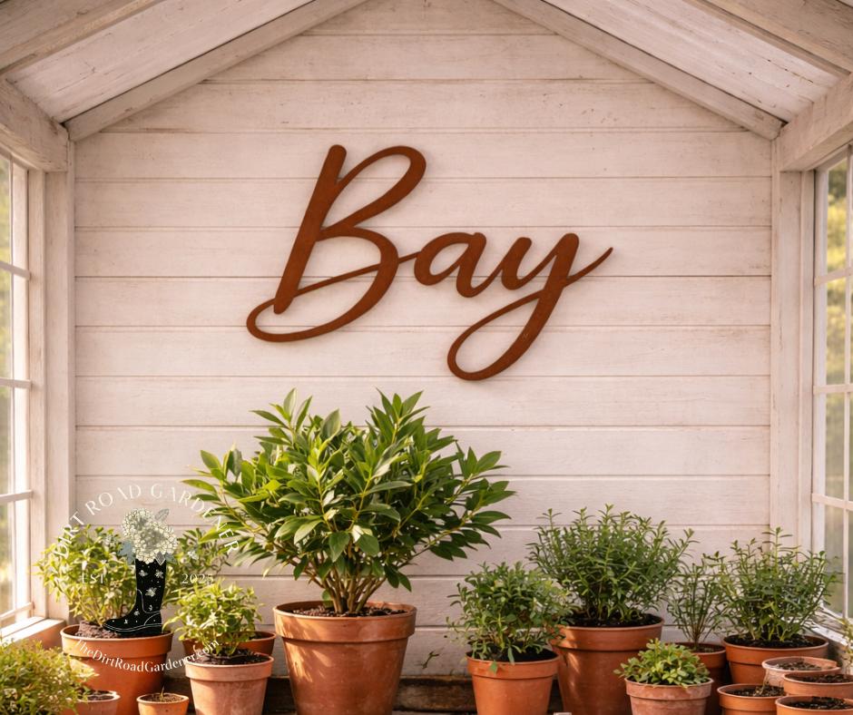 Bay Metal Word Sign | Farmhouse Herb Garden Decor