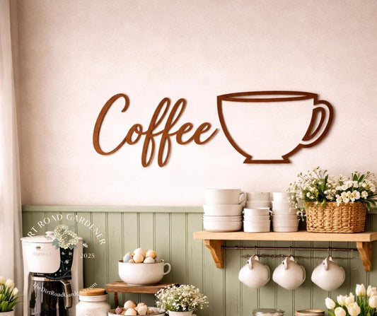 Coffee Bar Mini Metal Sign Set | Coffee Wall Decor | Farmhouse Coffee Station Decor | Rustic Kitchen Wall Art