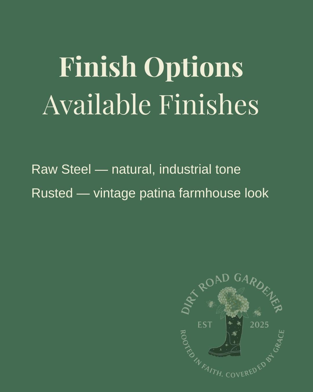 Rustic Steel Garden Column – Pine Branch Design | 12" Outdoor Metal Column