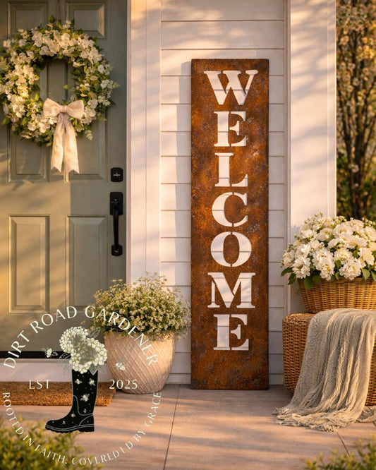 WELCOME Metal Porch Sign | Farmhouse Porch Leaner