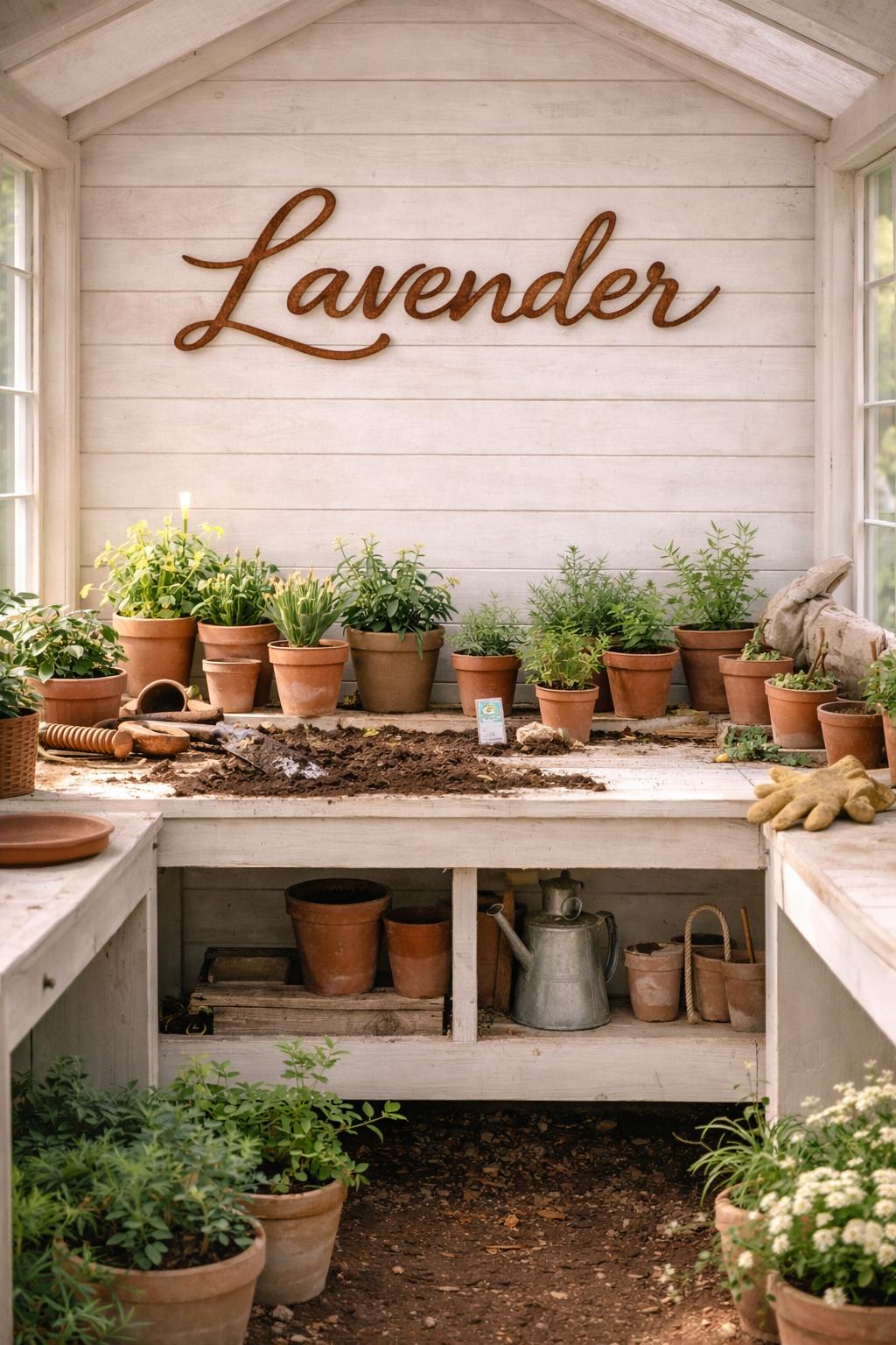 Lavender Metal Word Sign | Farmhouse Kitchen, Herb Garden Decor