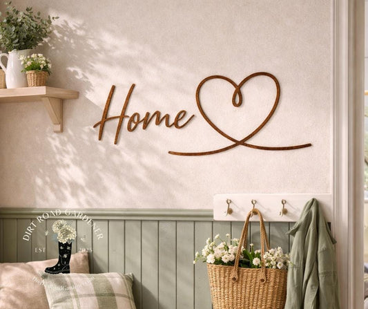 Heart of Home Mini Metal Sign Set | Entryway Wall Decor | Farmhouse Home Decor | Rustic Cottage Wall Art