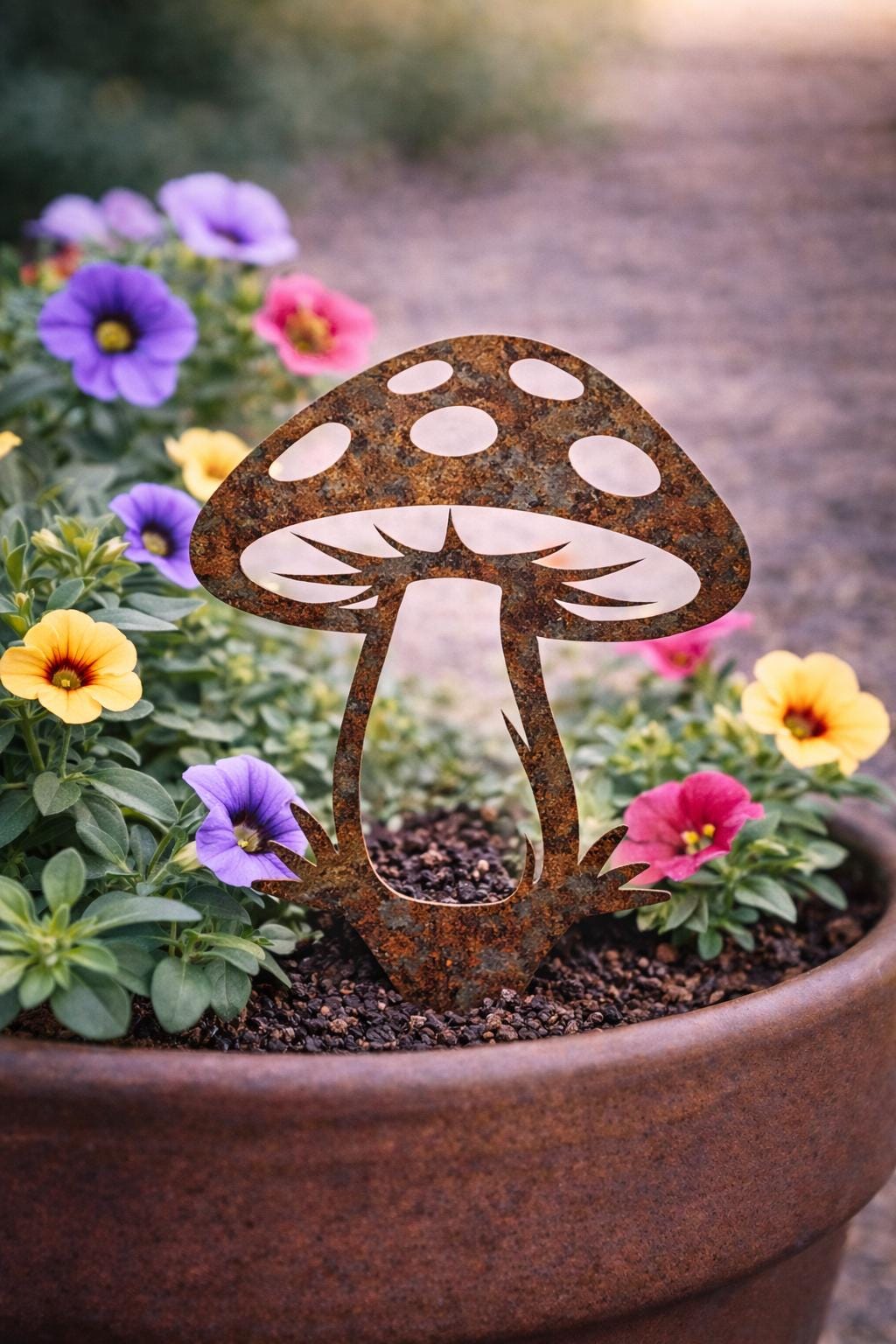 Woodland Mushroom Mini Plant Pick | Rustic Fairy Garden Marker