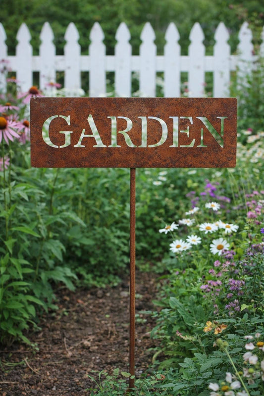Garden Metal Garden Marker Sign | Handmade Steel Plaque Stake