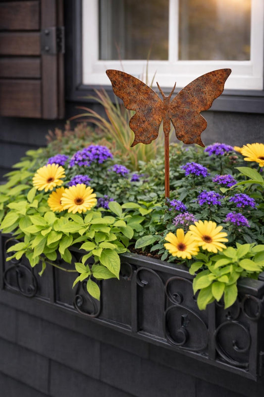 Butterfly Mini Plant Pick | Whimsical Metal Garden Marker for Pots & Fairy Gardens