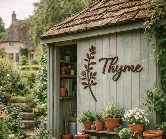 Thyme Herb Mini Metal Sign Bundle | Farmhouse Kitchen Wall Decor | Rustic Herb Garden Art | Cottage Greenhouse Accent