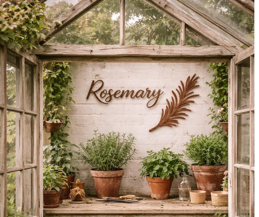 Rosemary Herb Mini Metal Sign Bundle | Farmhouse Kitchen Wall Decor | Rustic Herb Garden Art | Cottage Greenhouse Accent