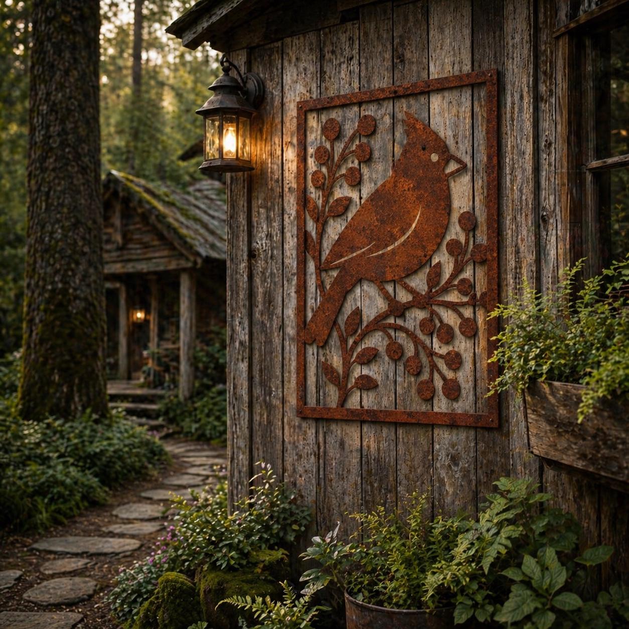 Bird Wall Art | Cardinal Botanical Garden & Yard Decor
