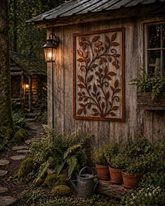 Botanical Vine Metal Wall Art | Cottage Farmhouse Garden & Yard Decor