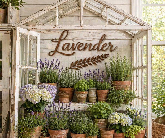 Lavender Herb Mini Metal Sign Bundle | Farmhouse Kitchen Wall Decor | Rustic Garden Herb Art | Cottage Greenhouse Accent