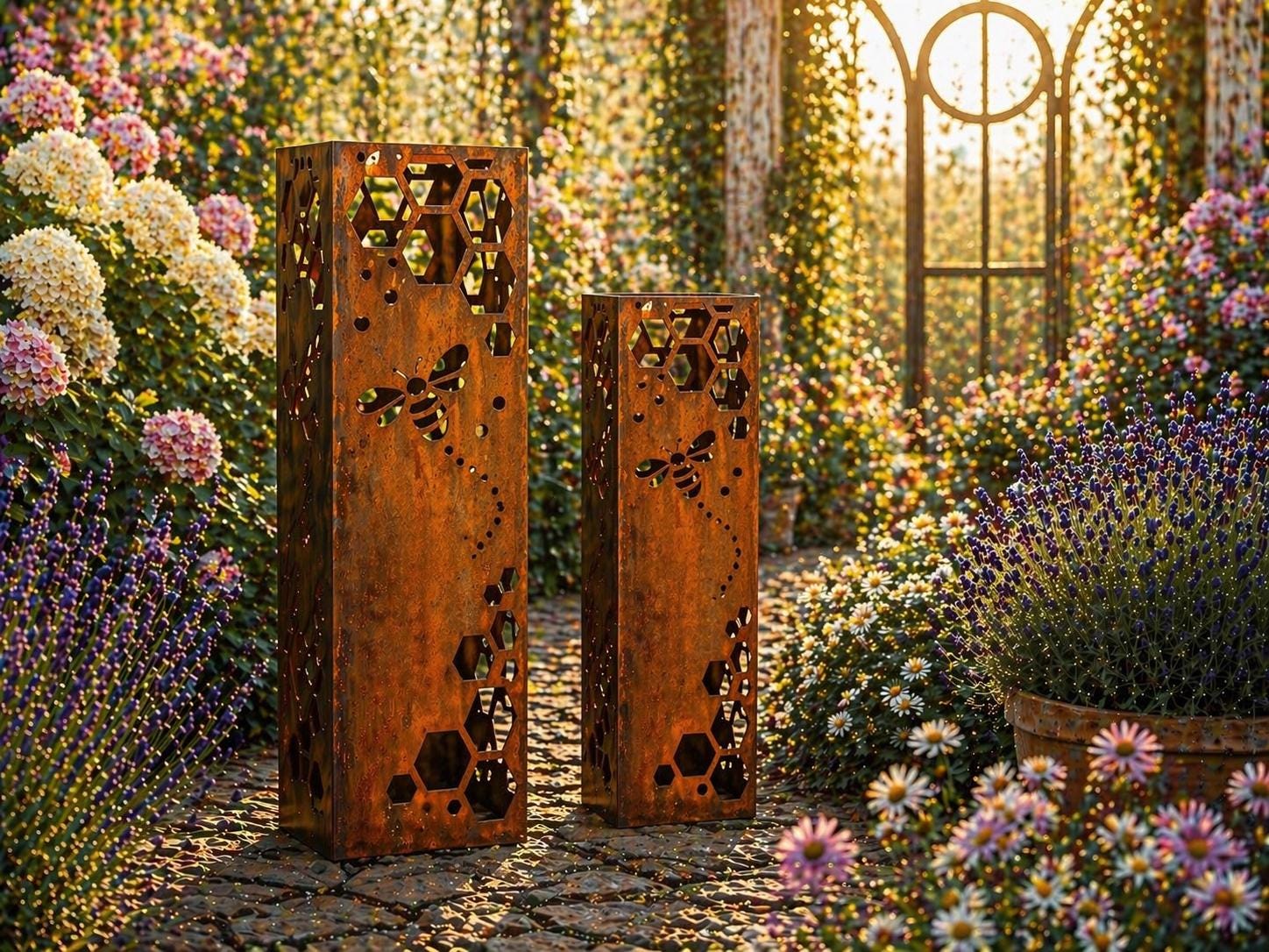 Honeyed Rhythm Pair – 18” & 24” Bumblebee Column Set