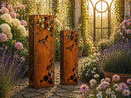 Honeyed Rhythm Pair – 18” & 24” Bumblebee Column Set