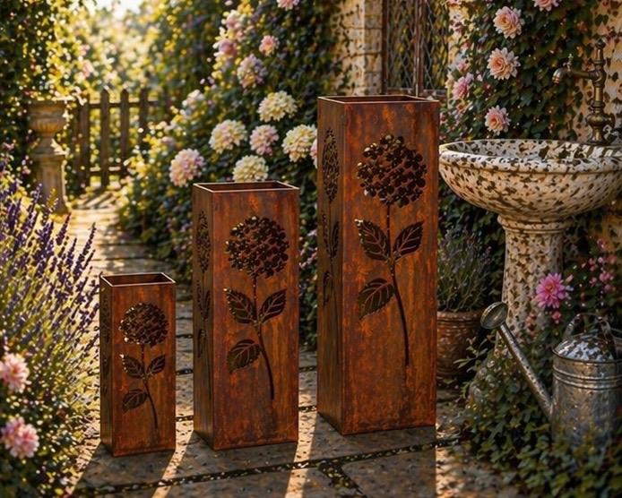 The Hydrangea Garden Collection – 12”, 18” & 24” Heirloom Column Set