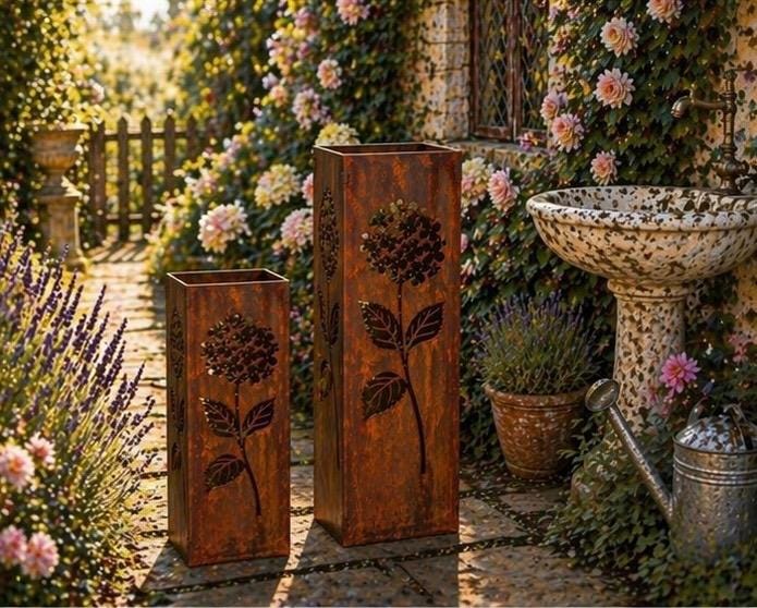Hydrangea Garden Pairing – 18” & 24” Statement Column Set