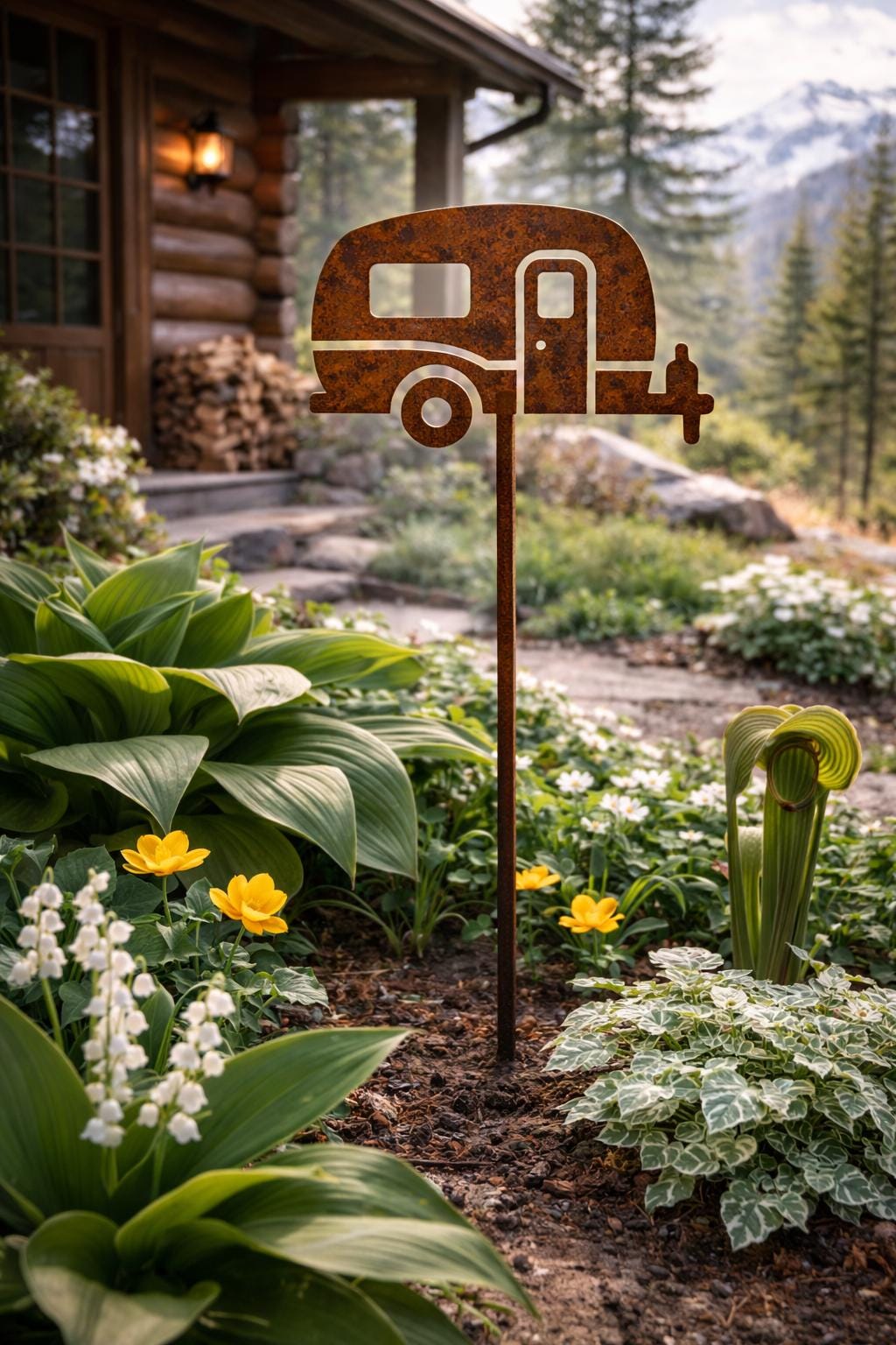 Camper Garden Stake | Vintage Camper Yard Art | RV Garden Decor | Camping Gift | Travel Trailer Decor | Campground Garden Stake