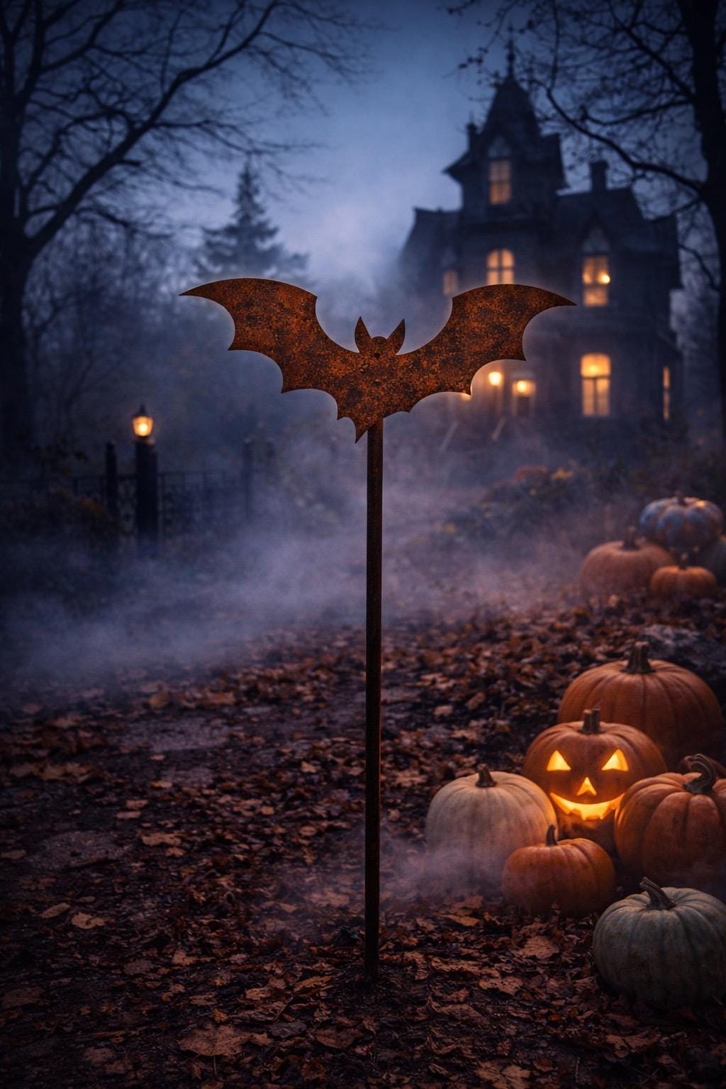 Bat Garden Stake | Halloween Garden Decor | Metal Bat Yard Art | Spooky Outdoor Decor | Gothic Garden Decor | Witchy Garden Stake