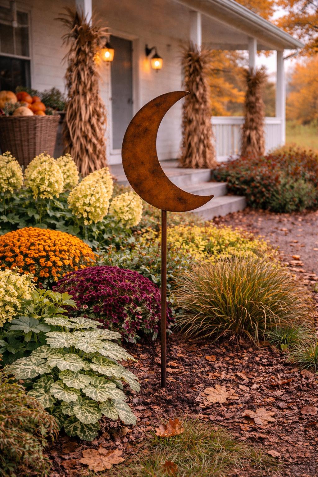 Moon Garden Stake | Crescent Moon Yard Art | Celestial Garden Decor | Moon Lover Gift | Witchy Garden Decor | Cottage Garden Art