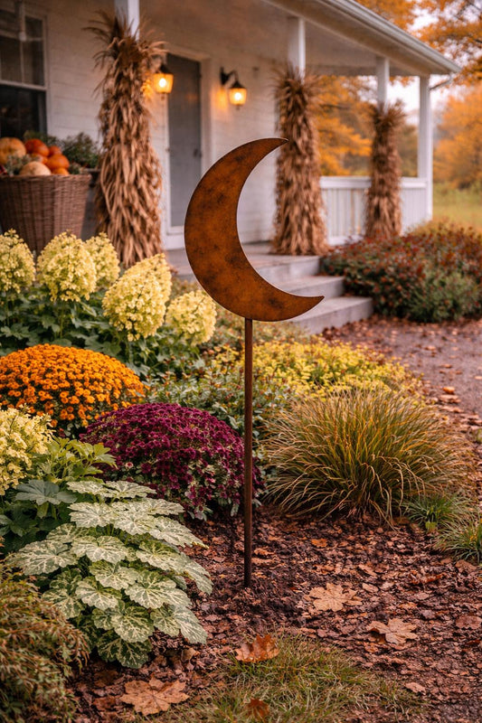 Moon Garden Stake | Crescent Moon Yard Art | Celestial Garden Decor | Moon Lover Gift | Witchy Garden Decor | Cottage Garden Art