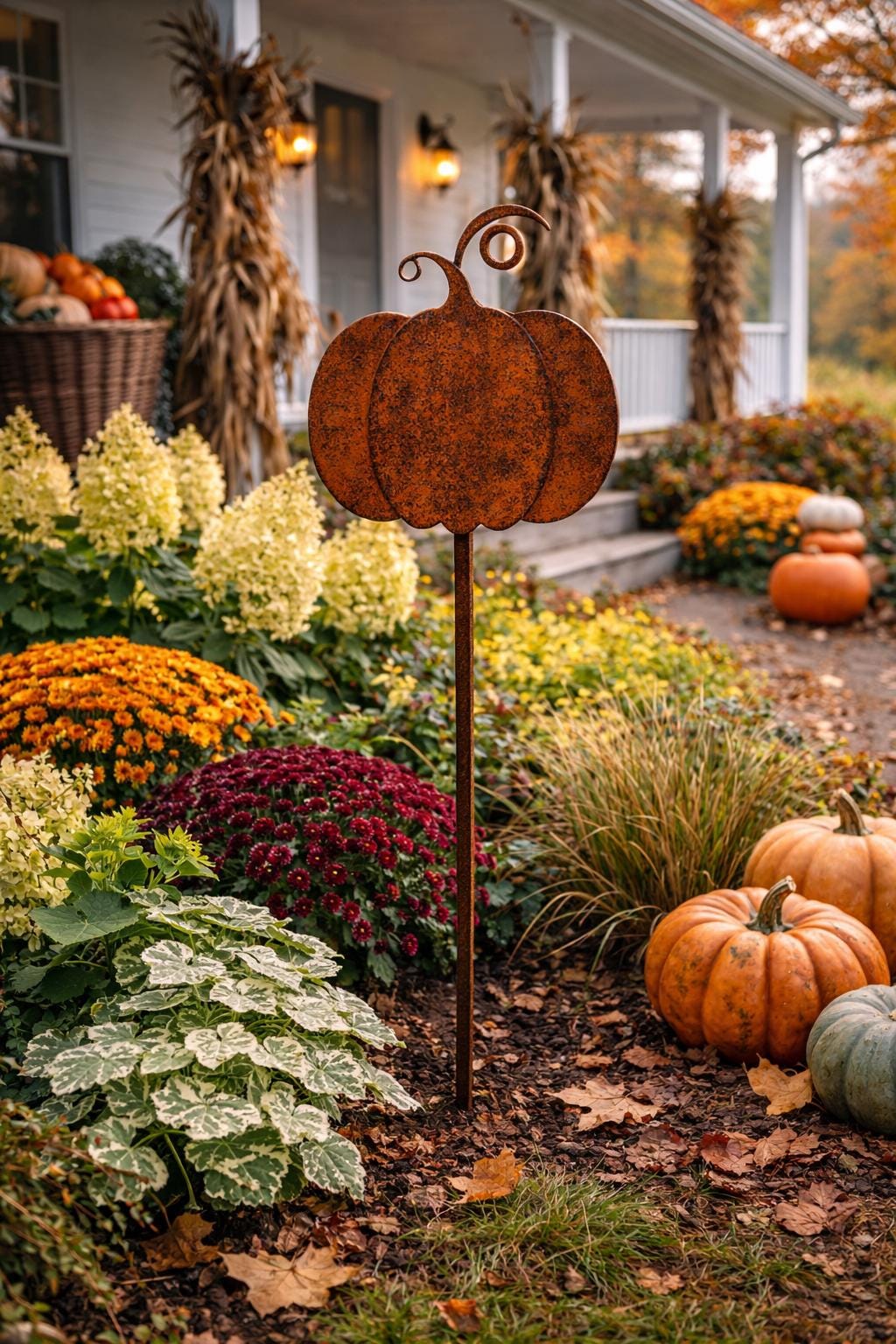 Pumpkin Garden Stake | Fall Garden Decor | Rustic Autumn Yard Art | Harvest Garden Decor | Farmhouse Outdoor Decor | Pumpkin Patch Decor
