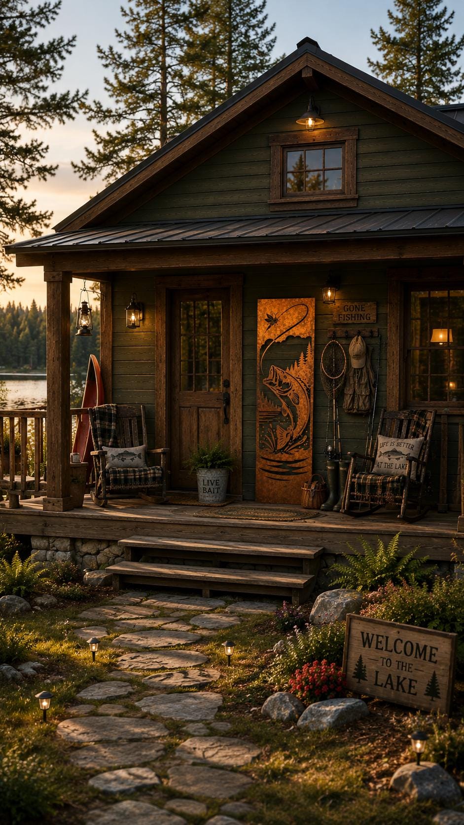 Fishing Metal Wall Art | Rustic Lake House Decor | Bass Fishing Wall Hanging | Fisherman Gift | Cabin & Lodge Metal Art | Porch Leaner Sign